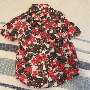 Arizona Jean Company Kids Hawaiian Floral w/ T- Rex Button Down Shirt